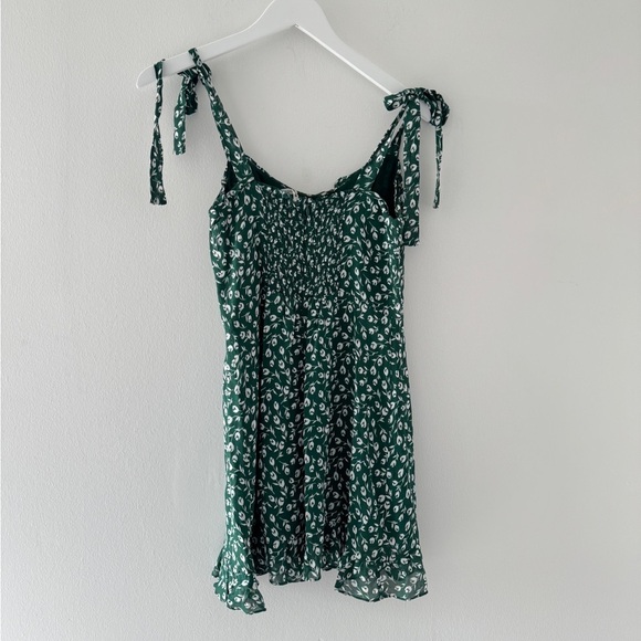 REFORMATION Green Floral Mini Dress 8 - Picture 5 of 5